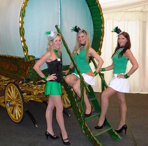 guinness girls with caravan
