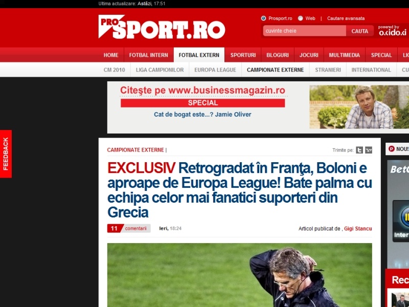 Στέλνουν Μπόλονι οι Ρουμάνοι!