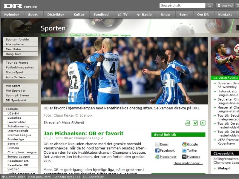 Μικάελσεν: «Φαβορί η Οντέντσε»