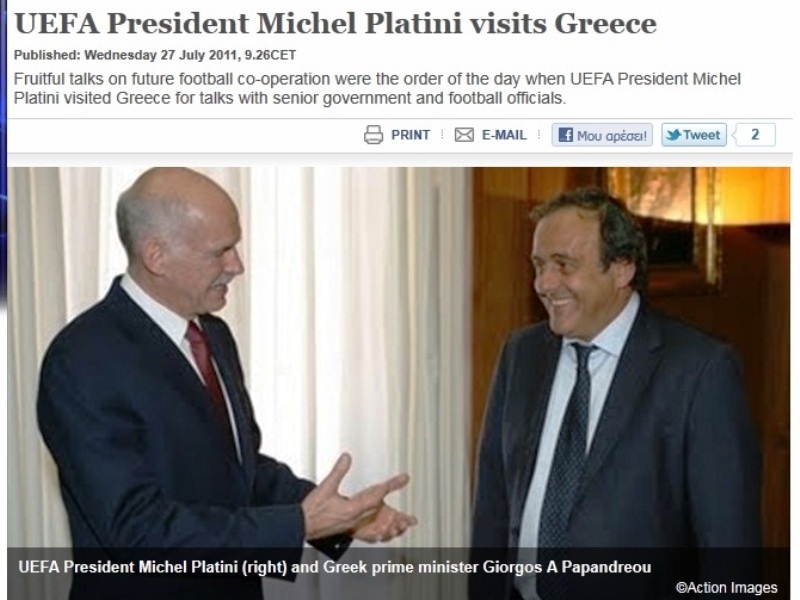 Η UEFA για Πλατινί