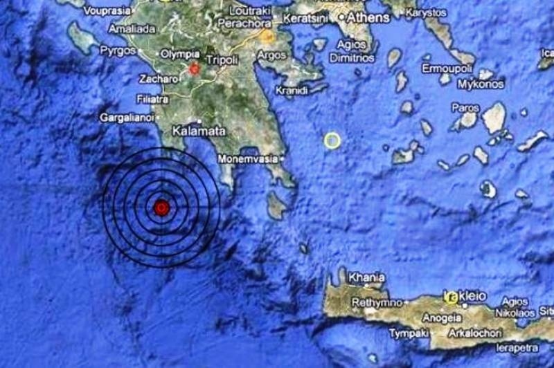 Σεισμική δόνηση νότια της Μεθώνης