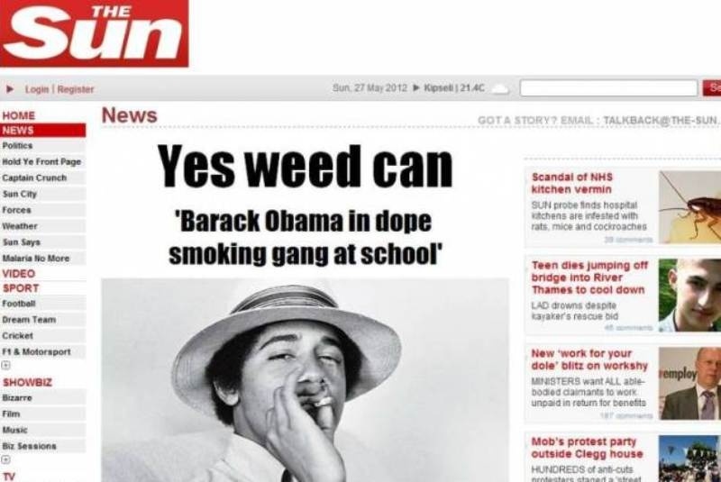 Sun: Τα μαθητικά χρόνια του Ομπάμα και η μαριχουάνα