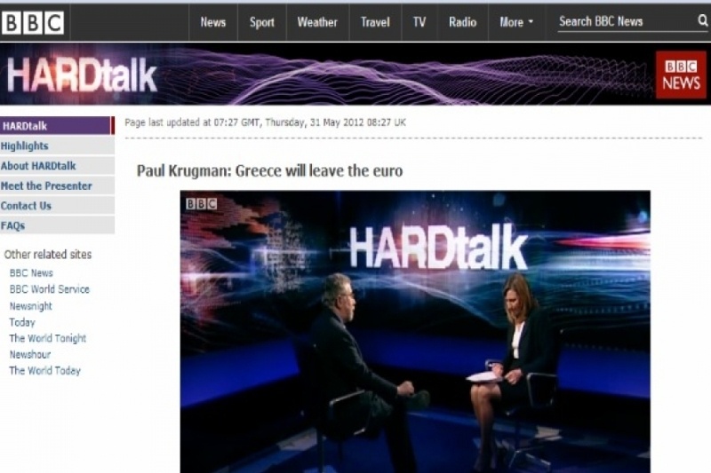 H Eλλάδα θα φύγει από το ευρώ, λέει ο P. Krugman στο BBC (vid)