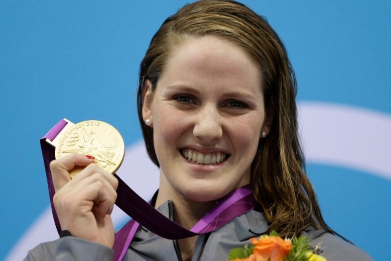 Ολυμπιακοί Αγώνες 2012: Κολύμβηση: Ο Τζάστιν Μπίμπερ φαν της Μίσι Φράνκλιν