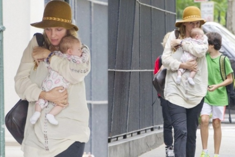 Uma Thurman: Τρυφερή μητέρα για τη νεογέννητη κόρη της!