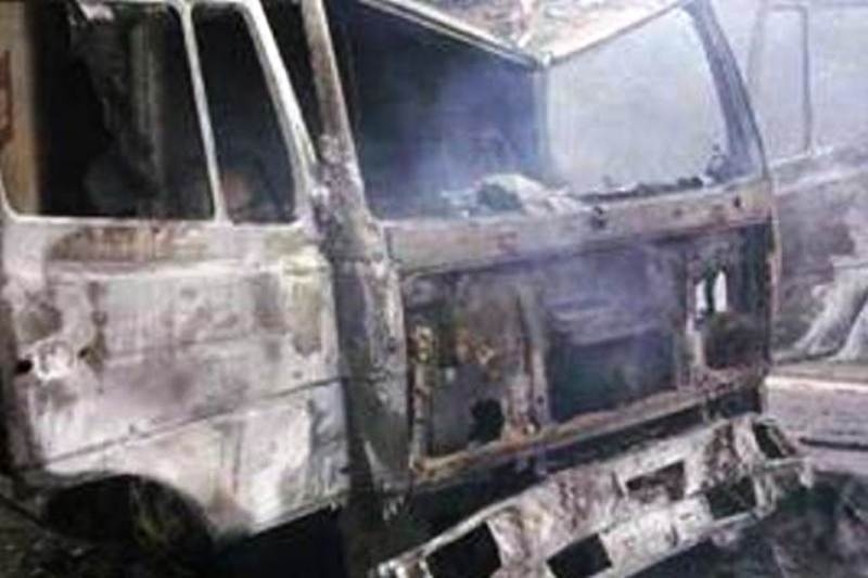 Στις φλόγες φορτηγό στον Κηφισό