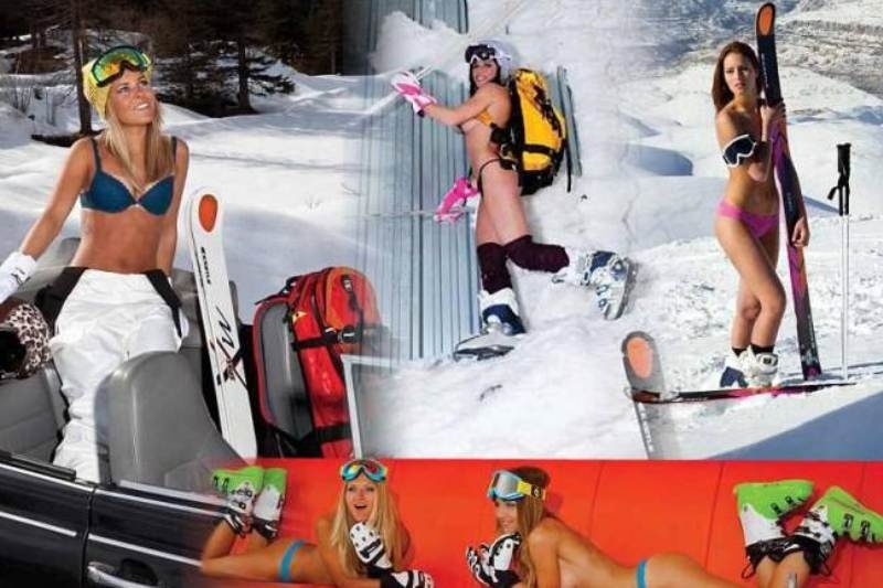 Σέξι κορίτσια κάνουν... σκι με τα εσώρουχα!