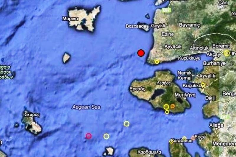 Σεισμός 3,9 Ρίχτερ βόρεια της Λέσβου