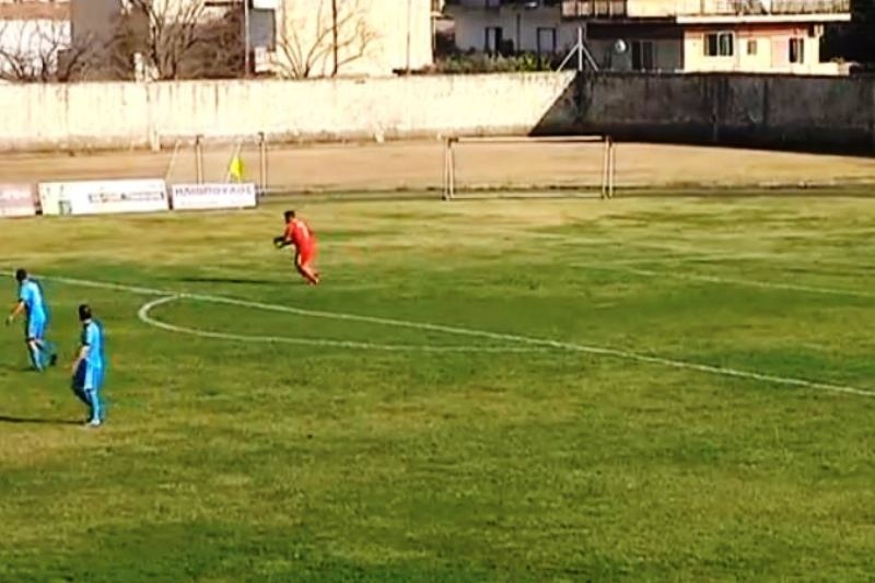 Εθνικός Μελιγαλά: Το απίστευτο γκολ του τερματοφύλακα (video)