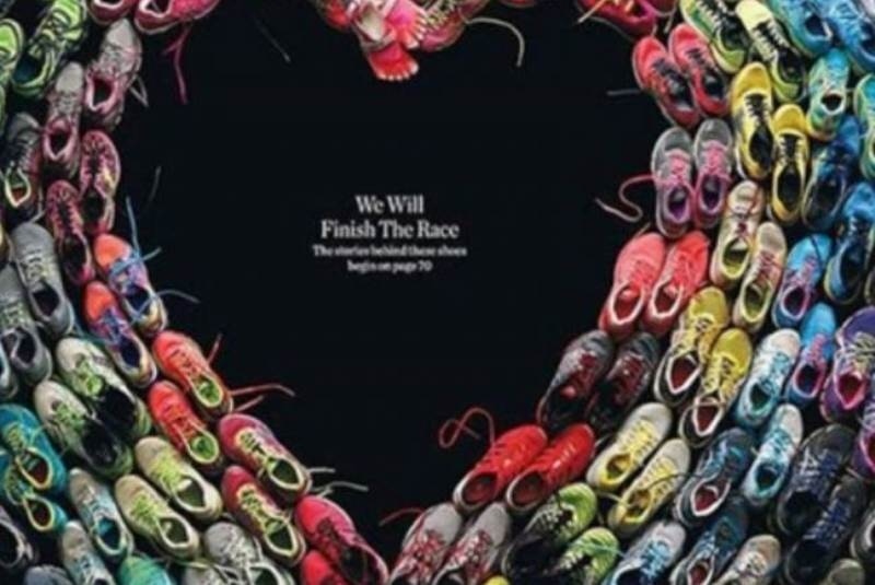 Μια καρδιά από τα παπούτσια των μαραθωνοδρόμων της Βοστώνης