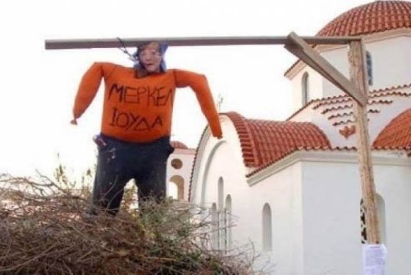 Κρήτη: Αντί για τον Ιούδα έκαψαν...τη Μέρκελ