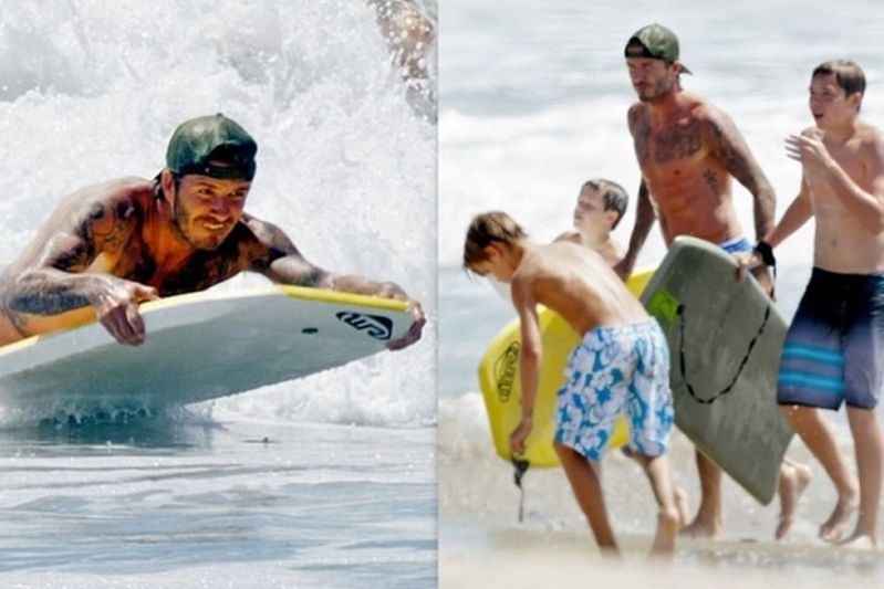Ντέιβιντ Μπέκαμ: Με τους γιους του για σέρφινγκ! (φωτογραφίες)