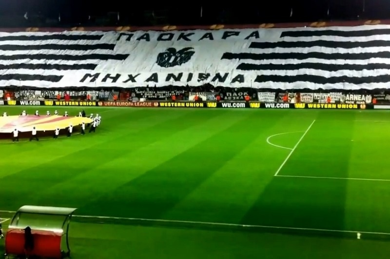 ΠΑΟΚ: Το πανό που… κάλυψε την Τούμπα (video)