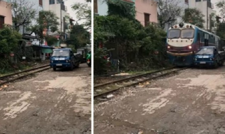 Δε φαντάζεστε τι παθαίνει όποιος παρκάρει δίπλα σε... ράγες! (vid)