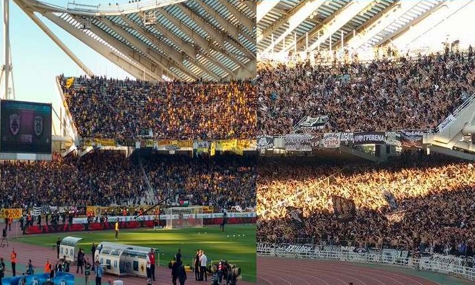 AEK-ΠΑΟΚ: Η «μάχη» της εξέδρας στον τελικό (video)