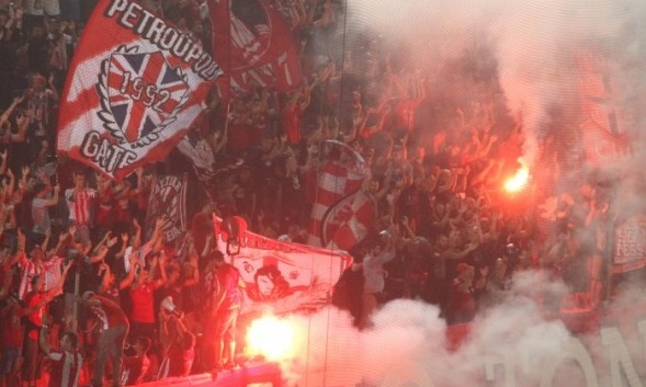 Επεισόδια στη Θύρα 7 πριν το Ολυμπιακός-Λουκέρνη (video)