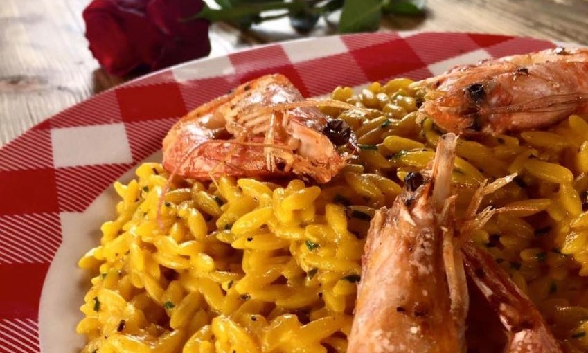 Ριζότο με γαρίδες και σαφράν