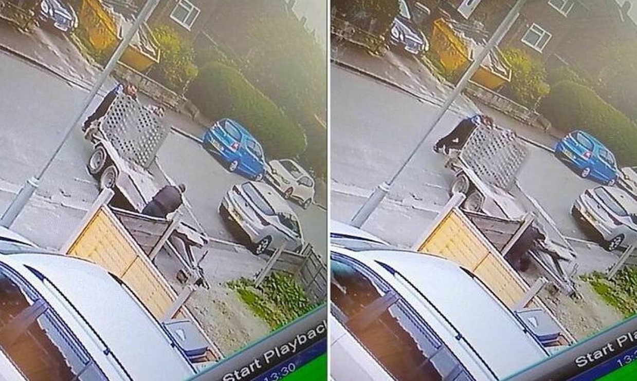 Τρέιλερ καταπλάκωσε άνδρα – Δεν διανοείστε πώς σώθηκε (video)