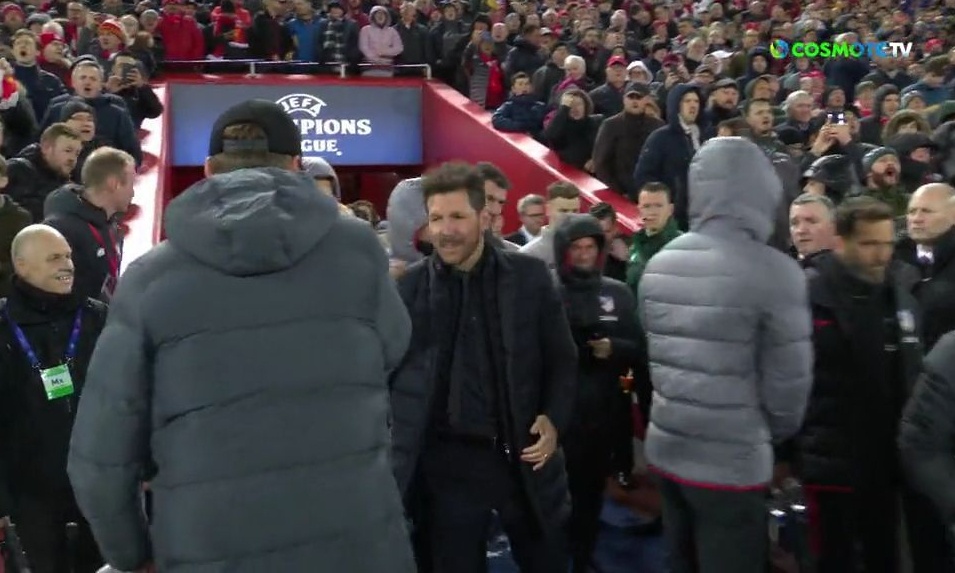 Λίβερπουλ-Ατλέτικο Μαδρίτης: Η χειραψία Κλοπ-Σιμεόνε και το «κατσάδιασμα» του Γερμανού (videos)