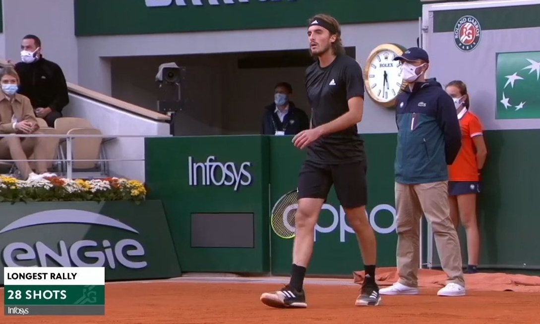 Roland Garros: Το μεγαλύτερο… ράλι 28 χτυπημάτων με νικητή τον Στέφανο Τσιτσιπά (video)