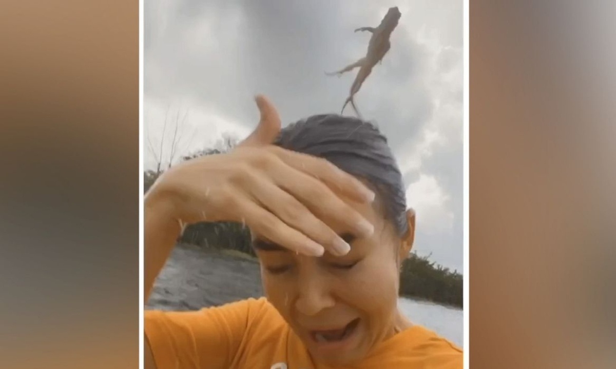 Εκανε καγιάκ! Αρχισε να ουρλιάζει όταν στο κεφάλι της προσγειώθηκε μια... (vid)