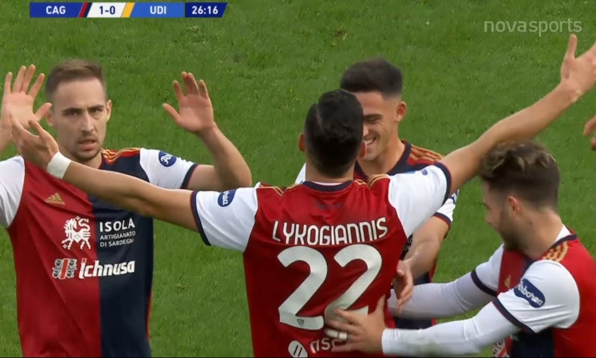 Serie A: Με γκολάρα του Λυκογιάννη προηγείται η Κάλιαρι! (video)