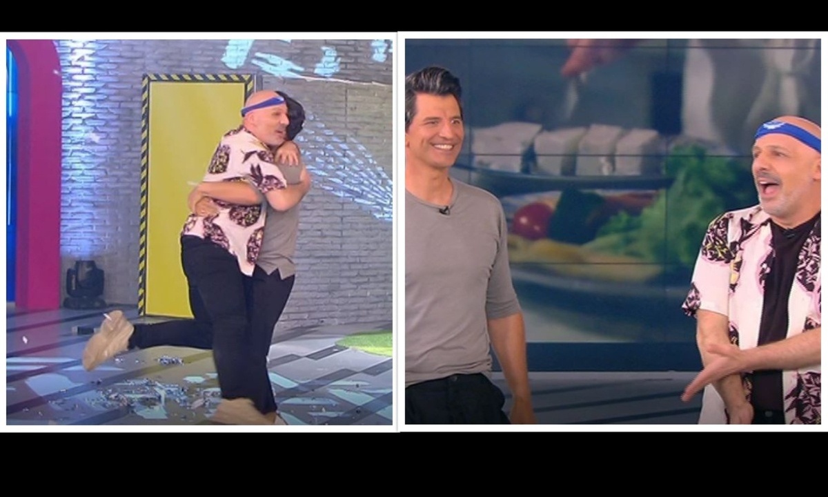 Καλό μεσημεράκι: Ο Σάκης Ρουβάς πήγε στον Μουτσινά με γκρίζα μαλλιά και τον σήκωσε στον αέρα