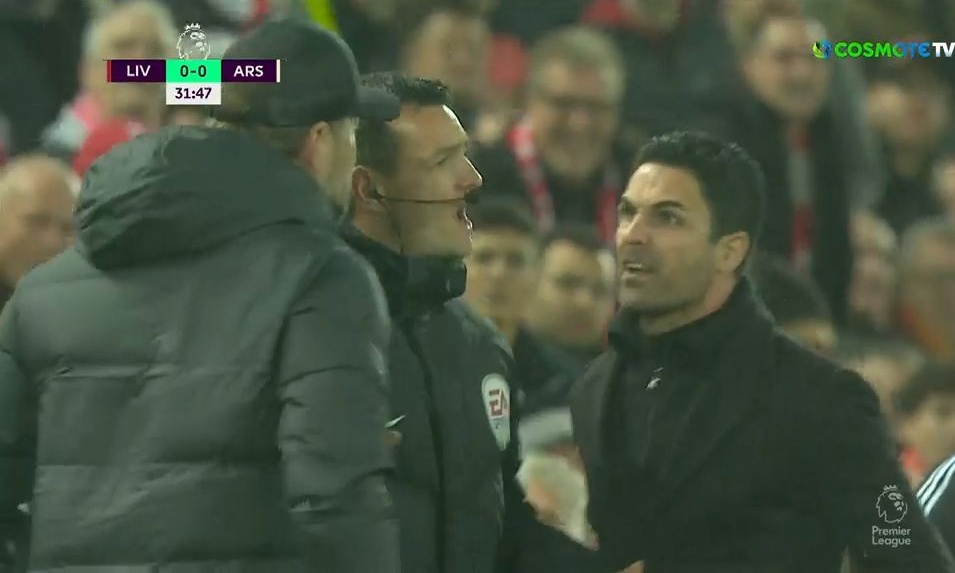 Premier League: Χαμός στο Λίβερπουλ-Άρσεναλ, παραλίγο στα χέρια Κλοπ-Αρτέτα! (video)