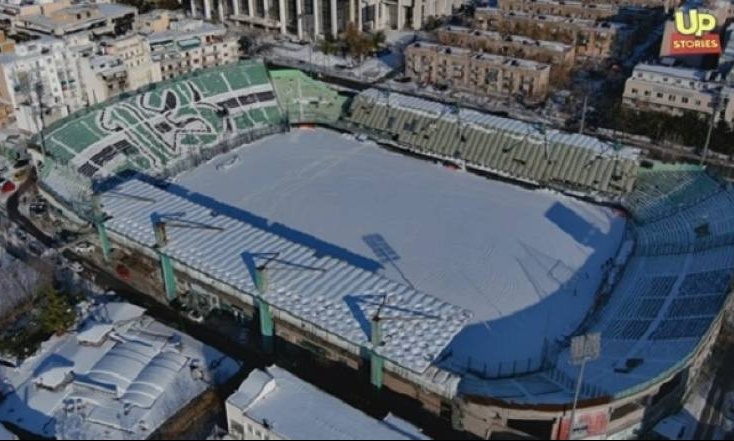 Παναθηναϊκός: Η κατάρρευση του στεγάστρου του «Απόστολος Νικολαΐδης» από... ψηλά (photos+video)