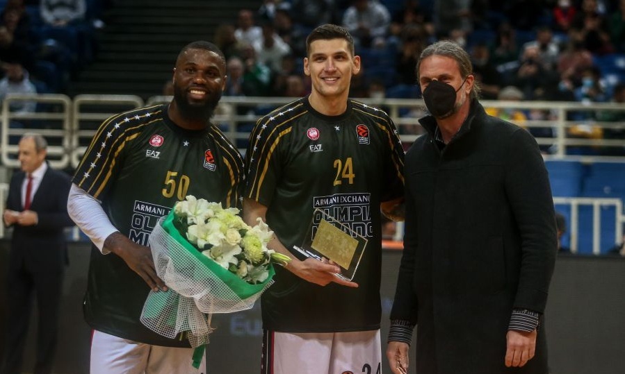 Παναθηναϊκός ΟΠΑΠ-Αρμάνι Μιλάνο: Τιμήθηκαν για την προσφορά τους στην ομάδα Μήτογλου και Μπέντιλ