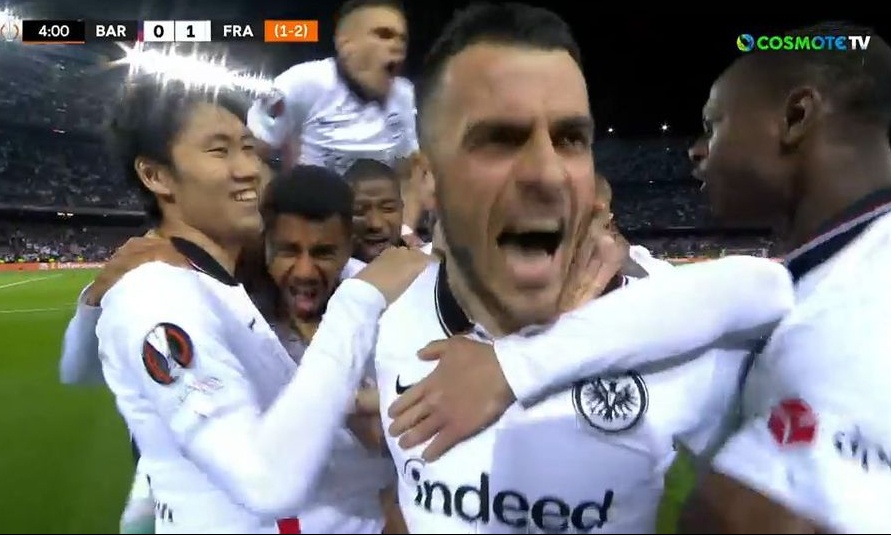 Europa League: Τρομερή Άιντραχτ Φρανκφούρτης στο Καμπ Νόου - Χτύπησε δυο φορές την Μπαρτσελόνα