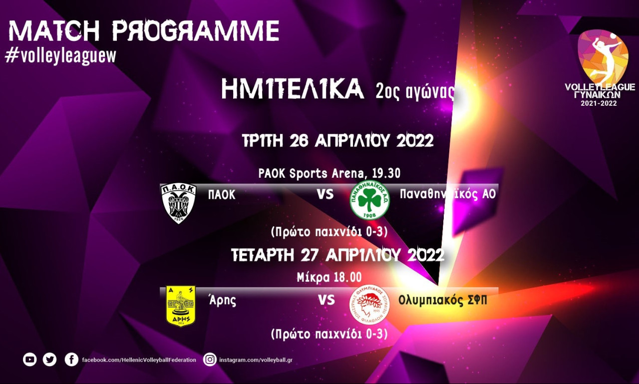 Volley League γυναικών: Ώρα πρόκρισης για τον Παναθηναϊκό, για την ισοφάριση ο ΠΑΟΚ