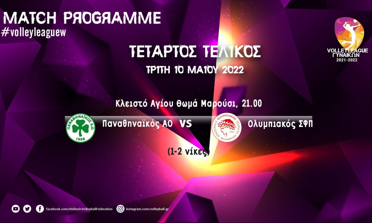Volley League Γυναικών: Για την ισοφάριση ο Παναθηναϊκός για τη «στέψη» ο Ολυμπιακός