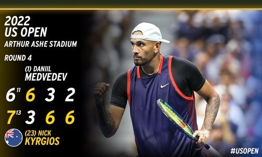 US Open: «Killer» ο Νικ Κύργιος εκθρόνισε τον Ντανιίλ Μεντβέντεφ (vid)
