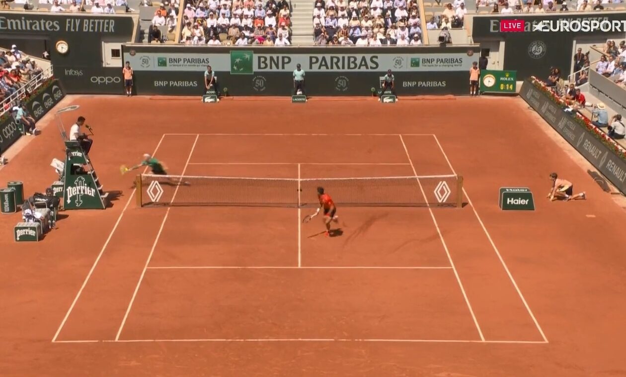Roland Garros: Επική μάχη του Τζόκοβιτς με τον Νταβίντοβιτς Φοκίνα - Βίντεο με τον πόντο της χρονιάς