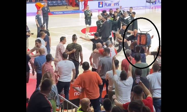 «Χάος» στο Ερυθρός Αστέρας – Παρτιζάν: «Έβρεξε» αντικείμενα, οπαδός επιτέθηκε στον Νάναλι (vids)
