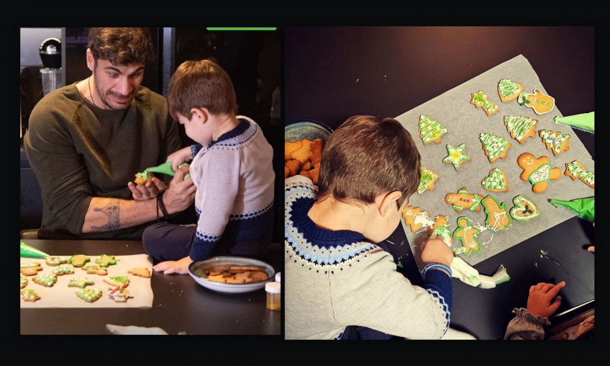 Πετρετζίκης: Φτιάχνει gingerbread cookies με τον γιο του, Αχιλλέα