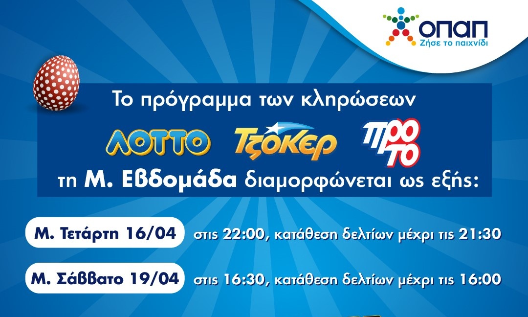 Πώς διαμορφώνεται το ωράριο λειτουργίας των καταστημάτων ΟΠΑΠ την περίοδο του Πάσχα