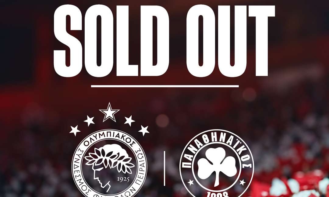 Ολυμπιακός – Παναθηναϊκός: Sold Out το μεγάλο ντέρμπι της αγωνιστικής