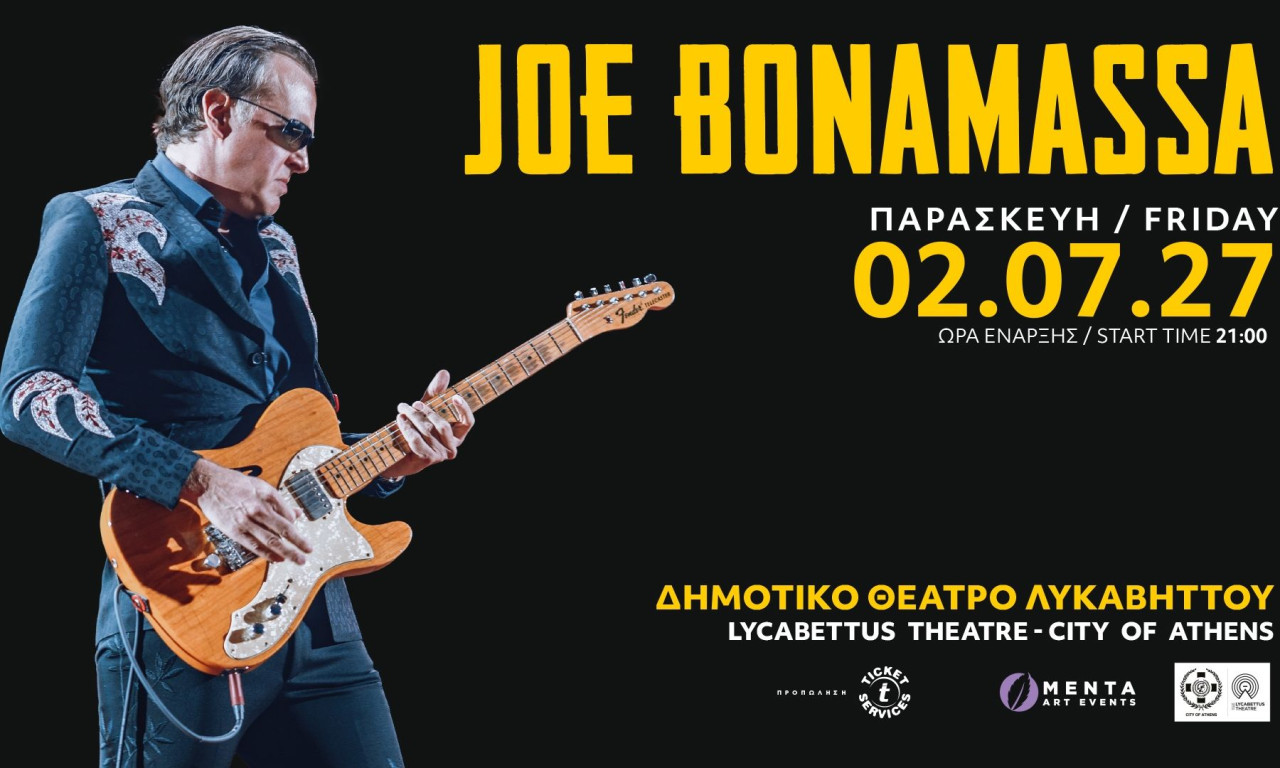 Ο Joe Bonamassa στο Δημοτικό Θέατρο Λυκαβηττού την Παρασκευή 2 Ιουλίου