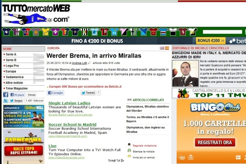 «Δίνει 7 εκ. ευρώ για Μιραλάς η Βέρντερ»