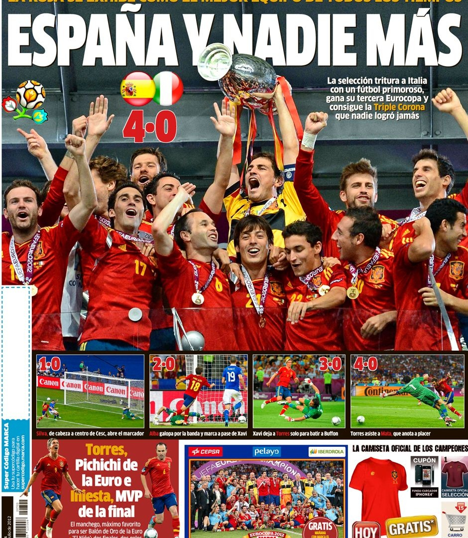 Euro 2012: «Η Ισπανία τρι-πρωταθλήτρια»