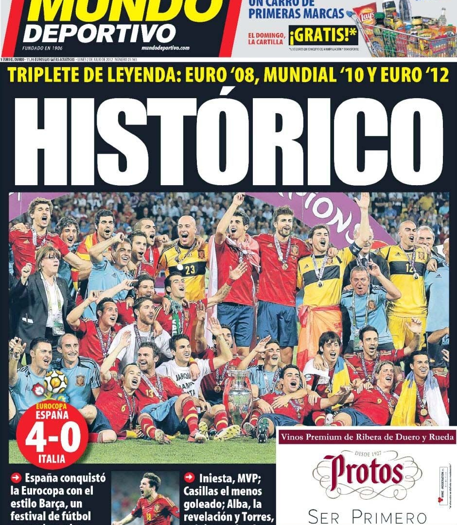 Euro 2012: «Η Ισπανία τρι-πρωταθλήτρια»