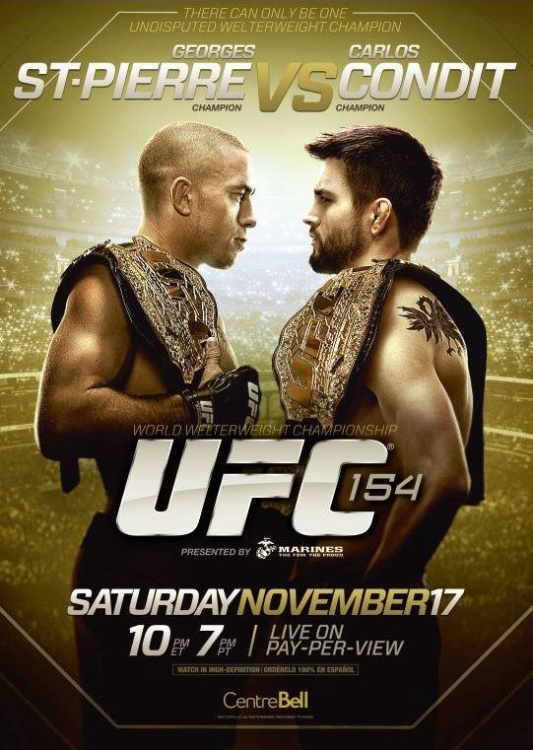 UFC 154: Το πόστερ του «St. Pierre vs Condit»