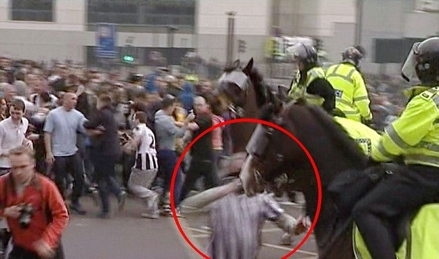 Νιούκαστλ: Φυλακή στον οπαδό που έριξε μπουνιά σε άλογο της αστυνομίας! (photos+video)