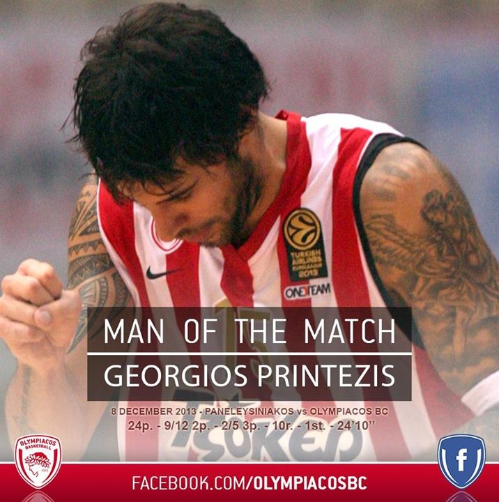 Ολυμπιακός: Man of the Match ο Πρίντεζης (photos)