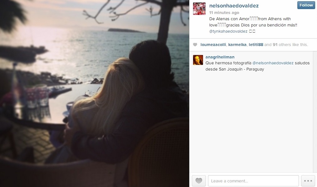 Ολυμπιακός: Η αγκαλιά του Βαλντέζ στη γυναίκα του (photo)