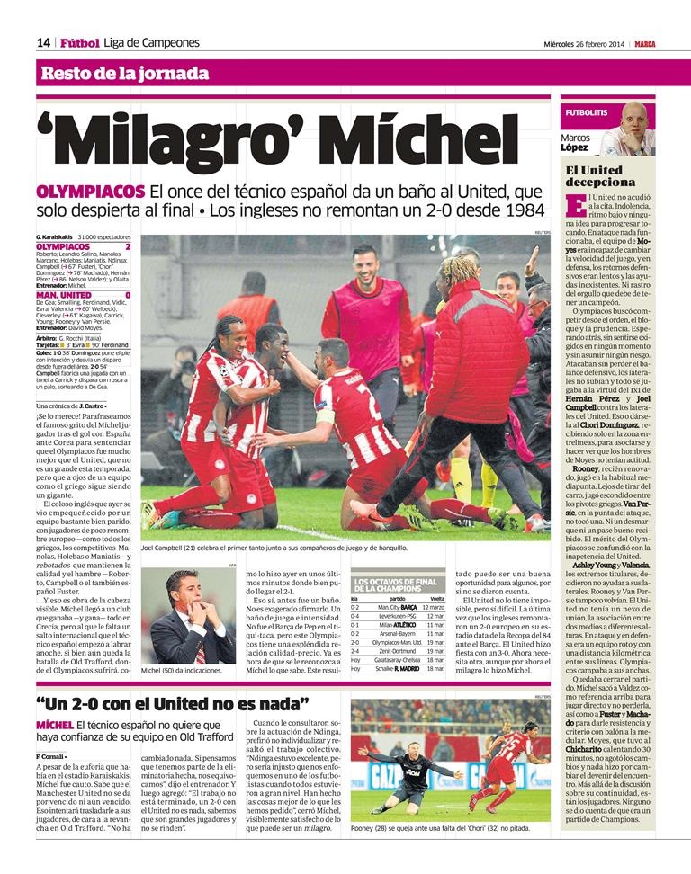 Δημοσιογράφος της Marca στο Onsports: «Θαύμα με Γιουνάιτεντ ο Μίτσελ!» (photos+videos)
