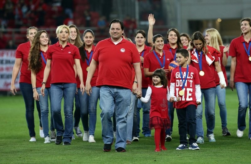 Ολυμπιακός: Αποθεώθηκαν στη φιέστα οι «Ευρωπαίες» (photos)