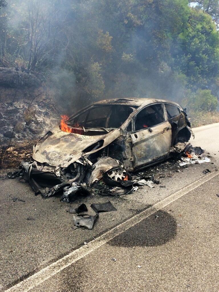 WRC: Στις φλόγες το αυτοκίνητο του Χιρβόνεν (photos+video)